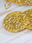 Gold gemstone pattern decorative tray with 4 matching coasters