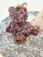 Resin 'Light up" Bear with dried roses, silver foil