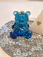 Resin Blue 'Light up" Bear with holographic foil and lights