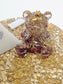 Resin 'Light up" Bear with dried roses, gold foil