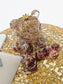 Resin 'Light up" Bear with dried roses, gold foil