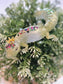 Resin Fat tail Gecko in Gold, Green and Pearl with lights and glow-in-the-dark glitter