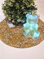 Resin 'Light up" Bear in Gold, Green and Pearl with lights and glow-in-the-dark glitter