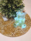 Resin 'Light up" Bear in Gold, Green and Pearl with lights and glow-in-the-dark glitter