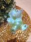 Resin 'Light up" Bear in Gold, Green and Pearl with lights and glow-in-the-dark glitter