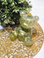 Resin 'Light up" Bear in Gold, Green and Pearl with lights and glow-in-the-dark glitter