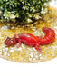 Resin fat tail Gecko in Deep red and glitter