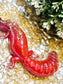 Resin fat tail Gecko in Deep red and glitter