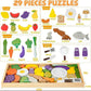 Montessori STEM Wooden Jigsaw Puzzle Shape Puzzles Board with 29 Pieces