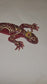 Resin Tribal Gecko in Deep red and Glitter