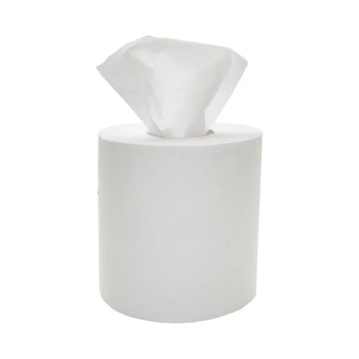 White Centre-feed tissue roll