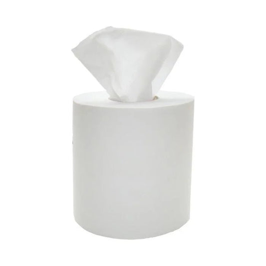 White Centre-feed tissue roll